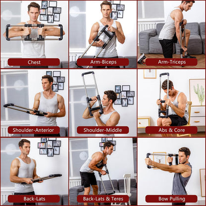Push down Bar, Chest Exerciser at Home Workout Equipment | Upper Body Strength Trainer for Chest, Arm, Shoulder, Back and Abs, Home Fitness Equipment