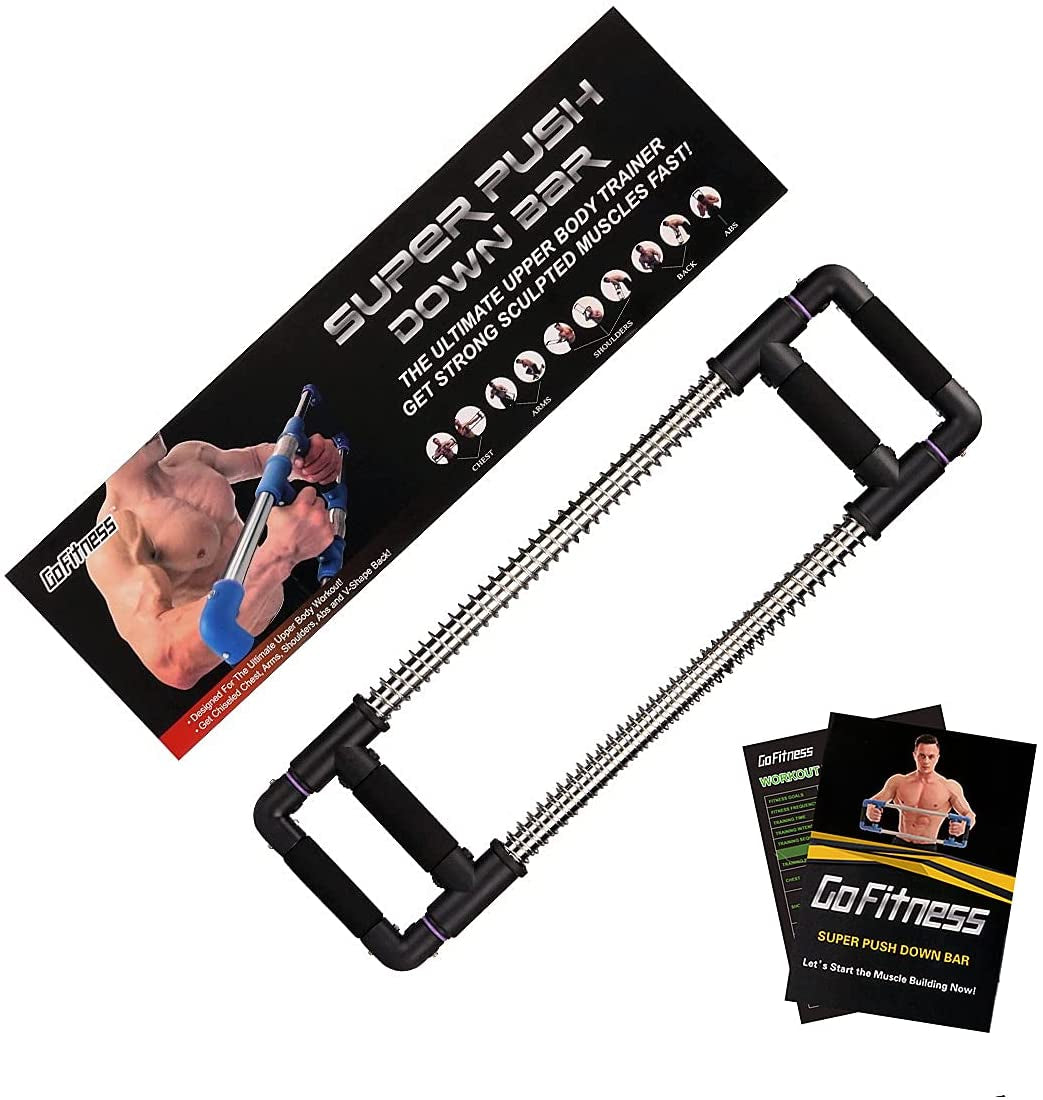 Push down Bar, Chest Exerciser at Home Workout Equipment | Upper Body Strength Trainer for Chest, Arm, Shoulder, Back and Abs, Home Fitness Equipment